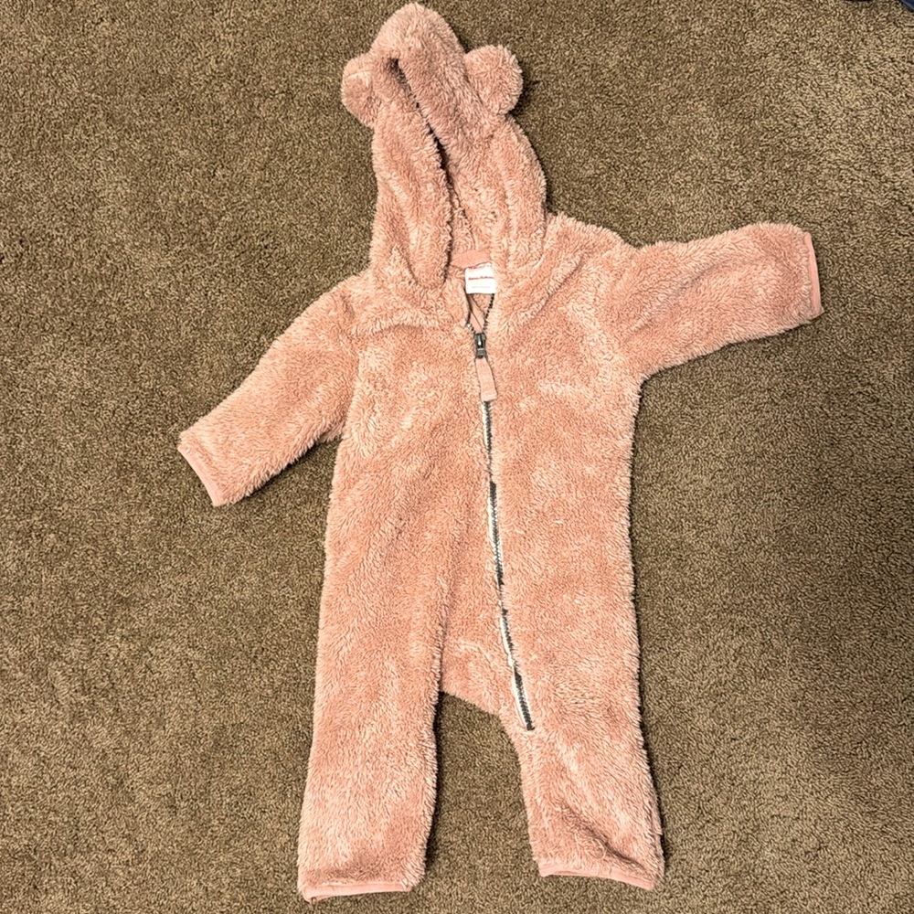 Hanna Andersson Pink baby bear suit
